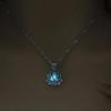 Tri-color Retro Luminous Moonstone Pendant Necklace Female Jewelry Long Chain Lotus Buddha Gift Accessories for Women