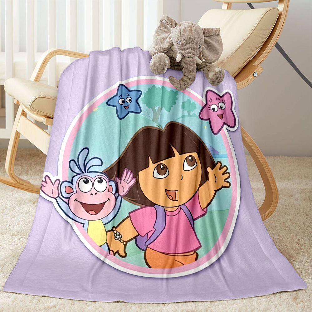 Dora Explorer Blanket Warmthful Decor Perfect for Office Chair Picnics Office Four Seasons Multipurpose Modern Ideal Gift For Birthday Valentine'S Day