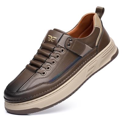 Moda britânica couro plataforma tênis para homens designer macio-solado casual masculino board shoes outono moda esportes zapatos hombre