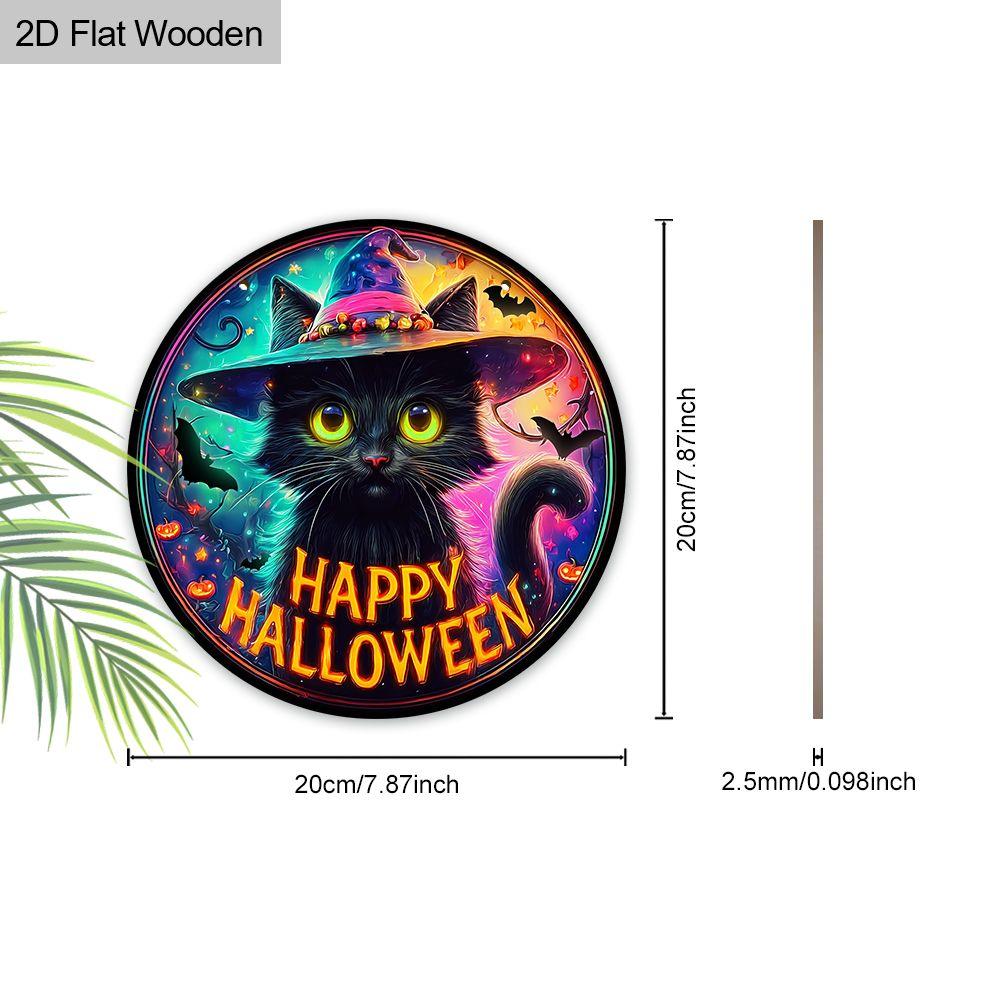 2D Flat Wooden Hanging Decorative signs,Halloween Decorations, Family Wall or Door Decorations,garden decorations,Halloween Gifts for Friends