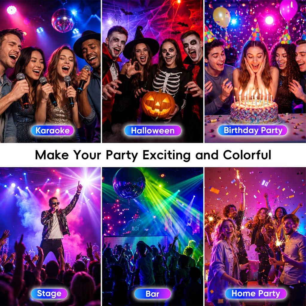 USB 5V 18LED RGB Stage Par Light With Remote Control Sound Activated Multicolor Uplight For Family Party Pub Club Disco Decor