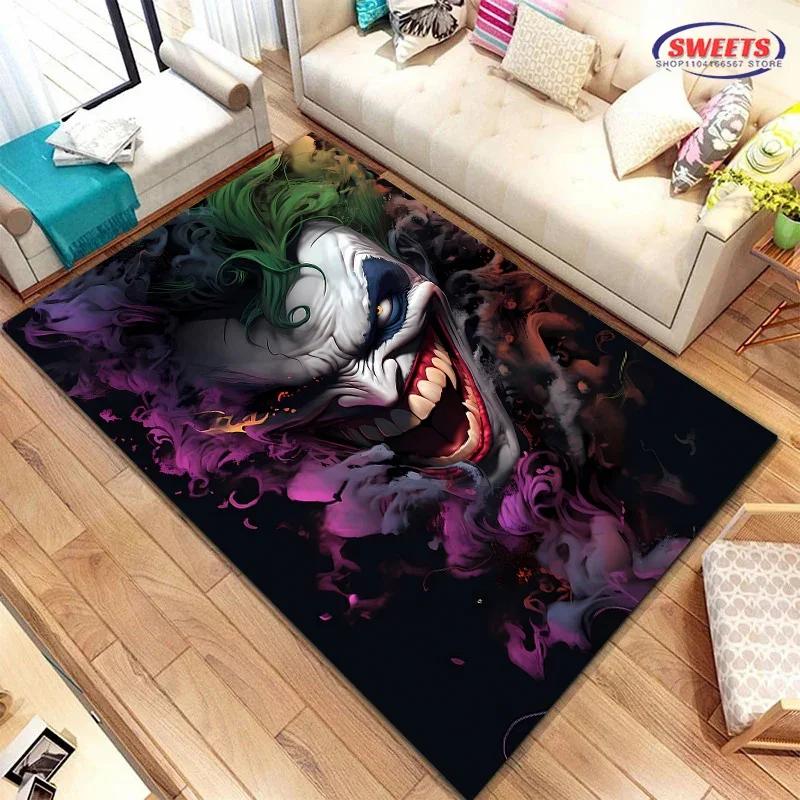 3D Printing Joker Carpet for Bedroom Living Room Children's Room Entrance Door Non-slip Durable Rug, Mashion Washable Mat, Gift