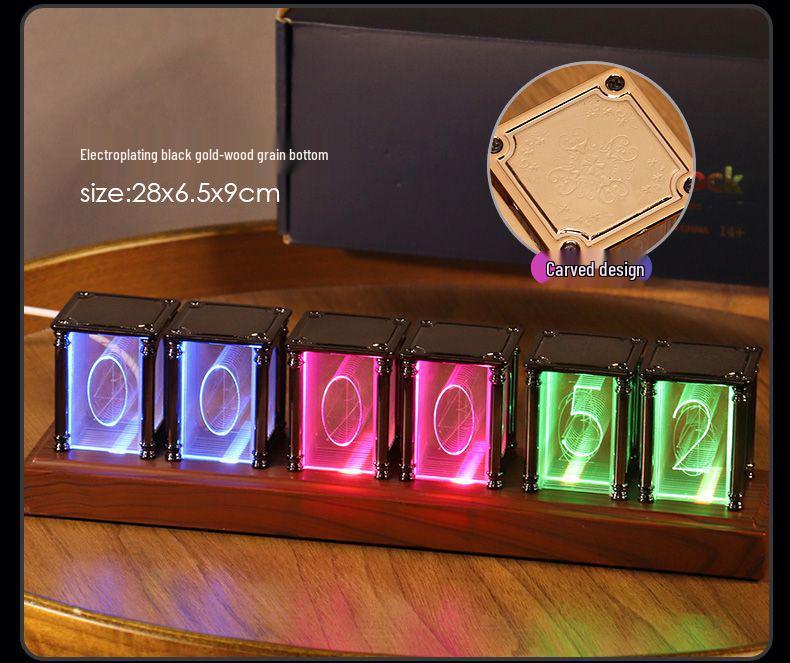 RGB Glow Tube Esports Desktop Clock - DIY Artistic Ornament and Gift