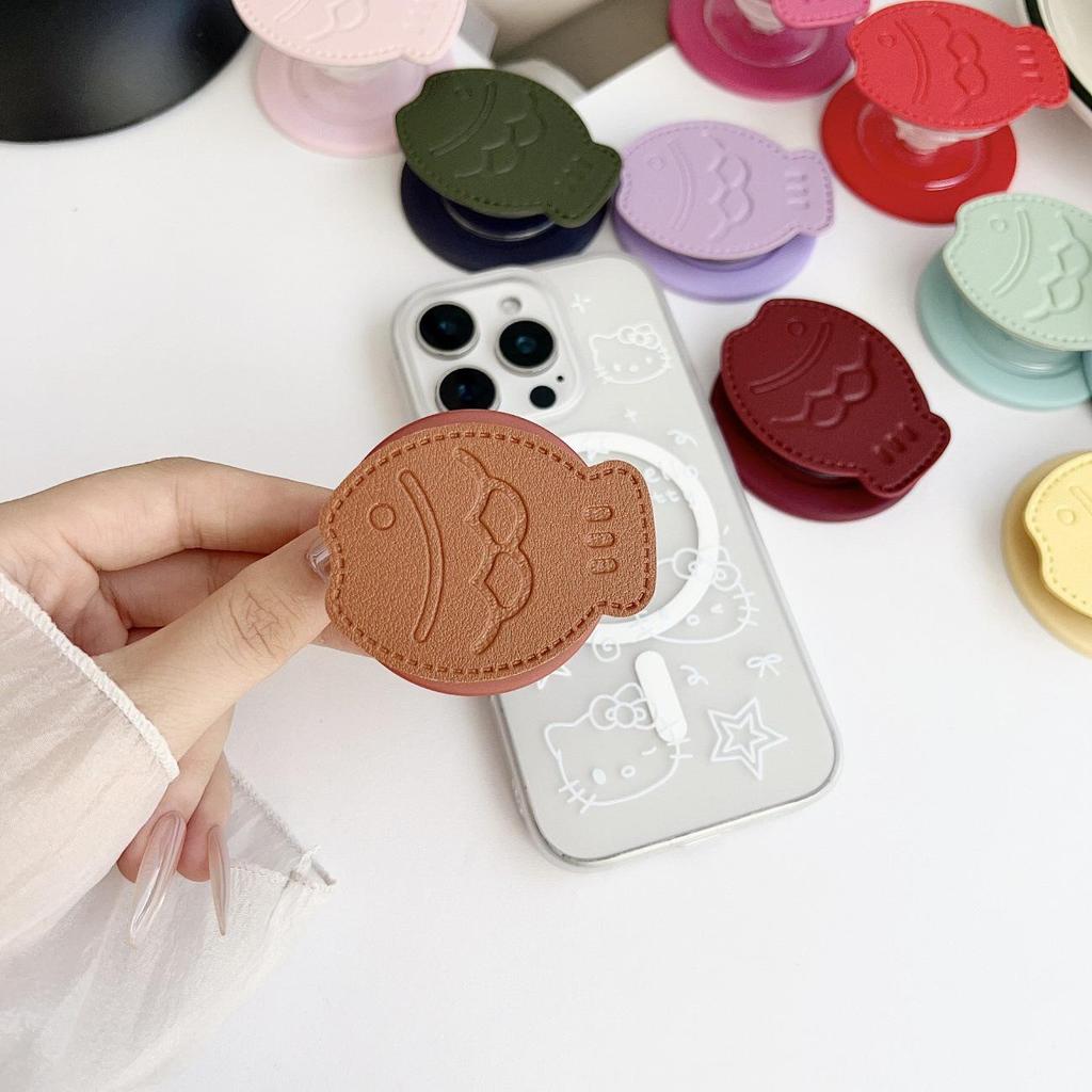 Taiyaki Pattern MagSafe Phone Holder - Retractable, Foldable, Strong Magnetic for Women