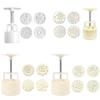 100/125g Mooncake Barrel Mold with 4pcs Stamps Hand Press Moon Cake Pastry Mould DIY Bakeware Mid-autumn Festival