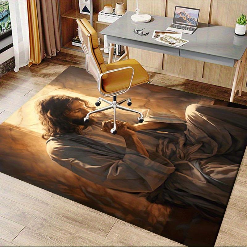 Office Carpet Jesus Prayer Scene Sofa Rug, Chair Mat Protection