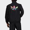 adidas Originals Adicolor Shattered Trefoil ST Woven Full Zip Stand Collar Track Top Jacket Men Black Multicolor H37735