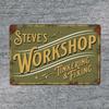 Steve's Workshop Metal Sign, Iron Plate Wall Hanging Decorative Sign, Retro Style, Multi-functional Indoor/Outdoor Decoration