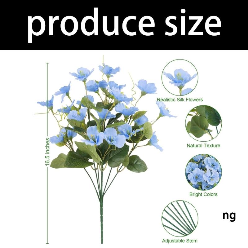 Bright 7 Head Plastic Hibiscus Floral Display Long Time Outdoor Artificial Flower For Backyard And Decors Decoration
