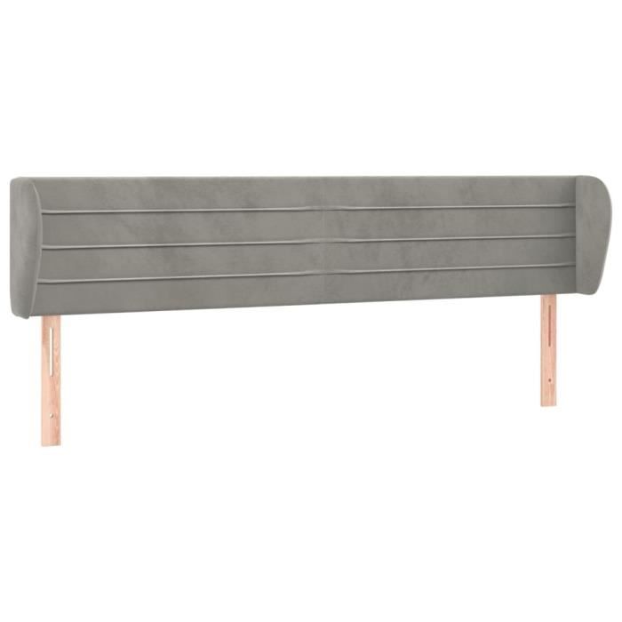 VidaXL Headboard with Ears Light Grey 203x23x78-88 Cm Velvet3117350