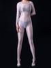 Cosplay Sexy Oil Glossy Elastic Bodysuit Bodycon Rompers One-Piece Thong Silky Maid Tights Satin Jumpsuits Candy Color Leotard