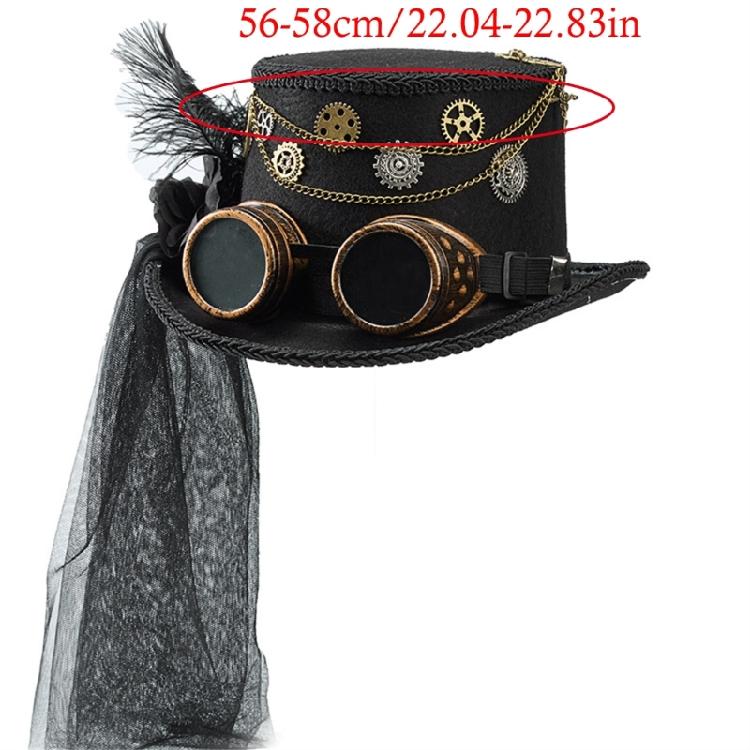 Steampunk Hat With Dark Series Flower and Veil Design For Theater Stage Performances Halloween Party Gathering Headwear