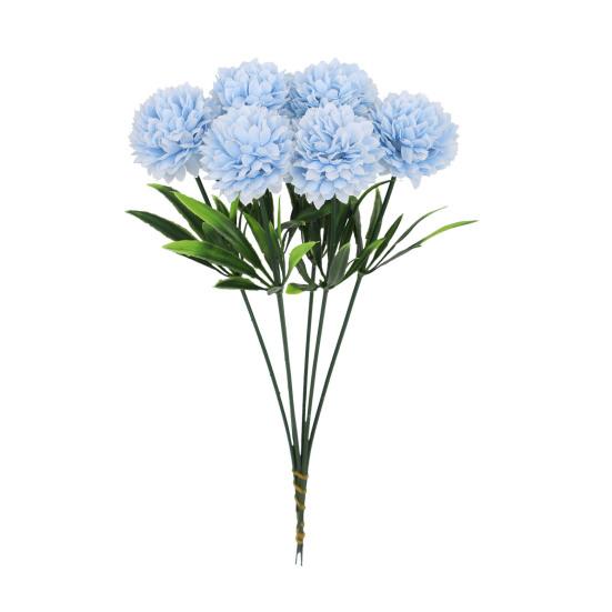6 Pcs Artificial Hydrangea Flower Faux Chrysanthemum Ball Flower Fake Long Stem Hydrangea Bridal Bouquet for Home Office Wedding Decor