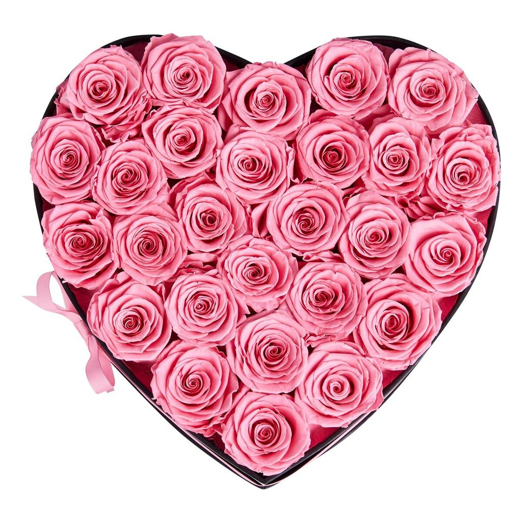 Fiori Eterni, 27 Rose Stabilizzate in una Scatola a Forma di Cuore, Bouquet Immortale di Fiori Eterni Regalo di Compleanno per Donne Lei Moglie Madri, Anniversario,