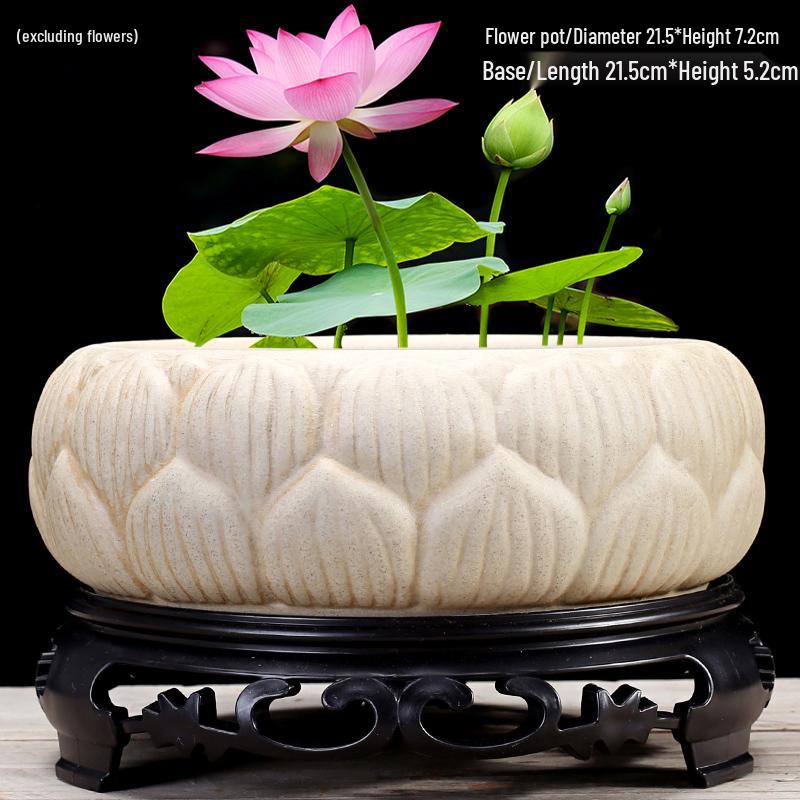Großer Keramik-Lotus Seerose Hydroponischer Blumentopf ohne Abfluss