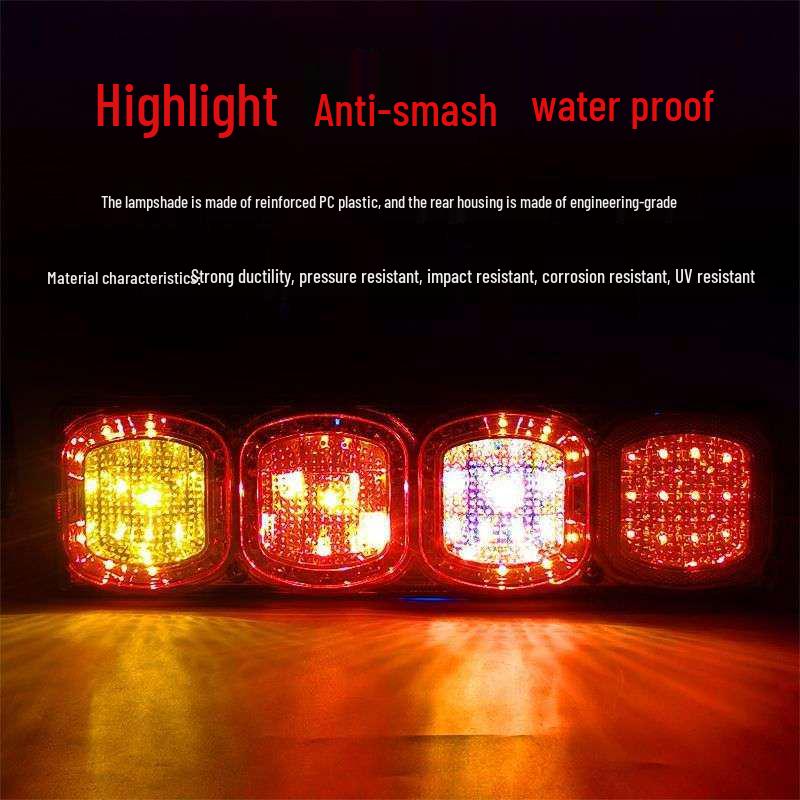 Compatible LED Rear Tail Light Assembly for Shacman Delong X3000, New M3000, F3000 - Universal Brake Light Parts.