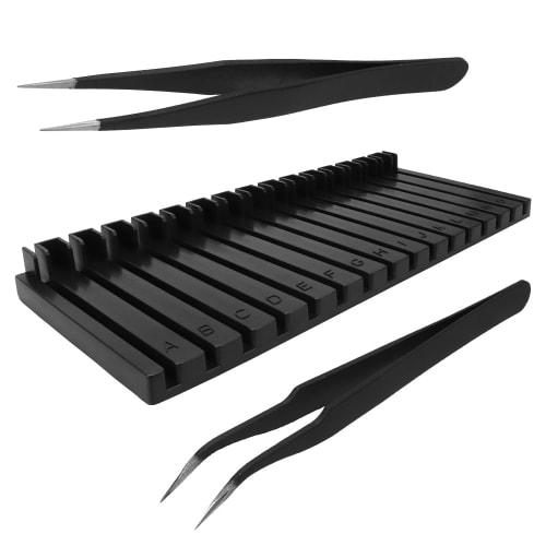 YUGENOVA Plastic Model Runner Stand with Two Tweezers, L-Shaped, Easy to Find, Drying, and Identifying Alphabet