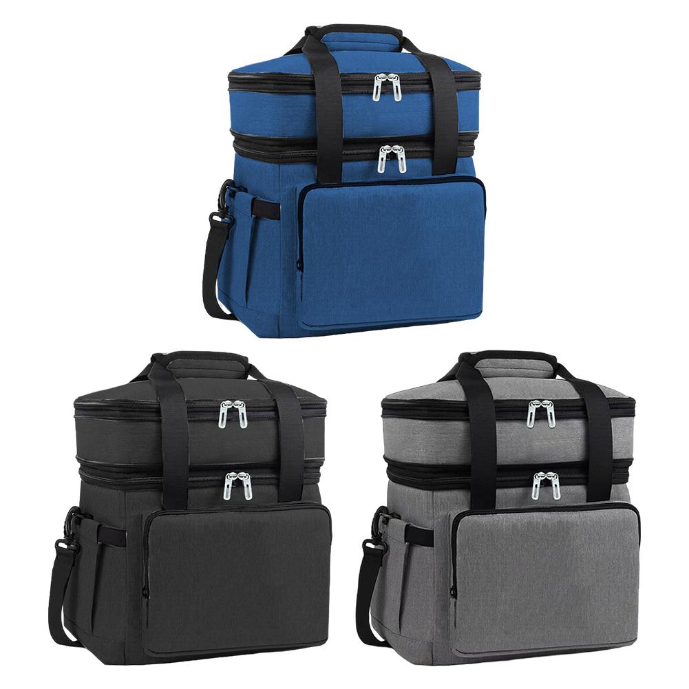 Double Layers Hand-Held Cooler Box Large Capacity Portable Storage Bag Waterproof Travel Picnic Camping Bag