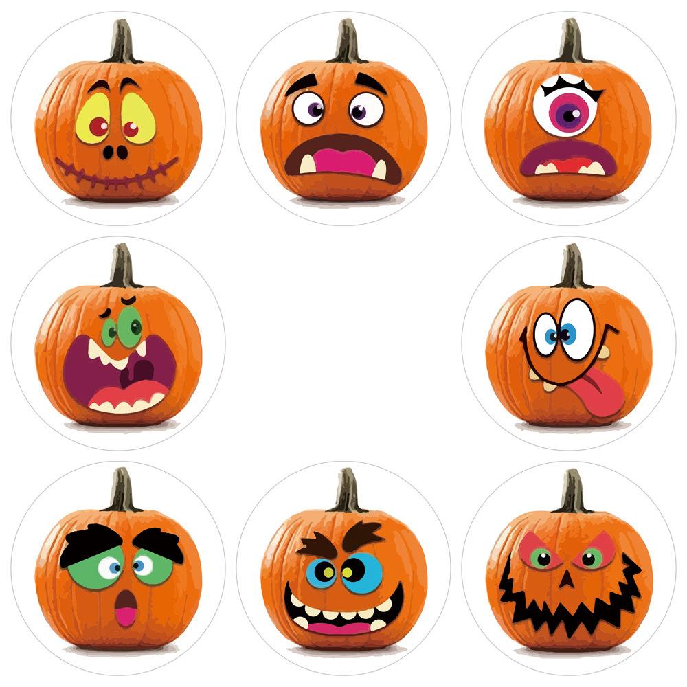50-500pcs Halloween Stickers Round Self Adhesive Label Paper Candy Bags Stickers Package Seal Gift Packaging Sealing Crafts