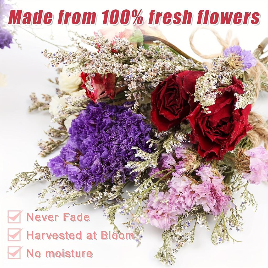 10Pack Dried Flowers with Stem for Vase Wildflower Decor Crafts Bouquets Artificial Floral Arrangement for Vase DIY Wedding Decor