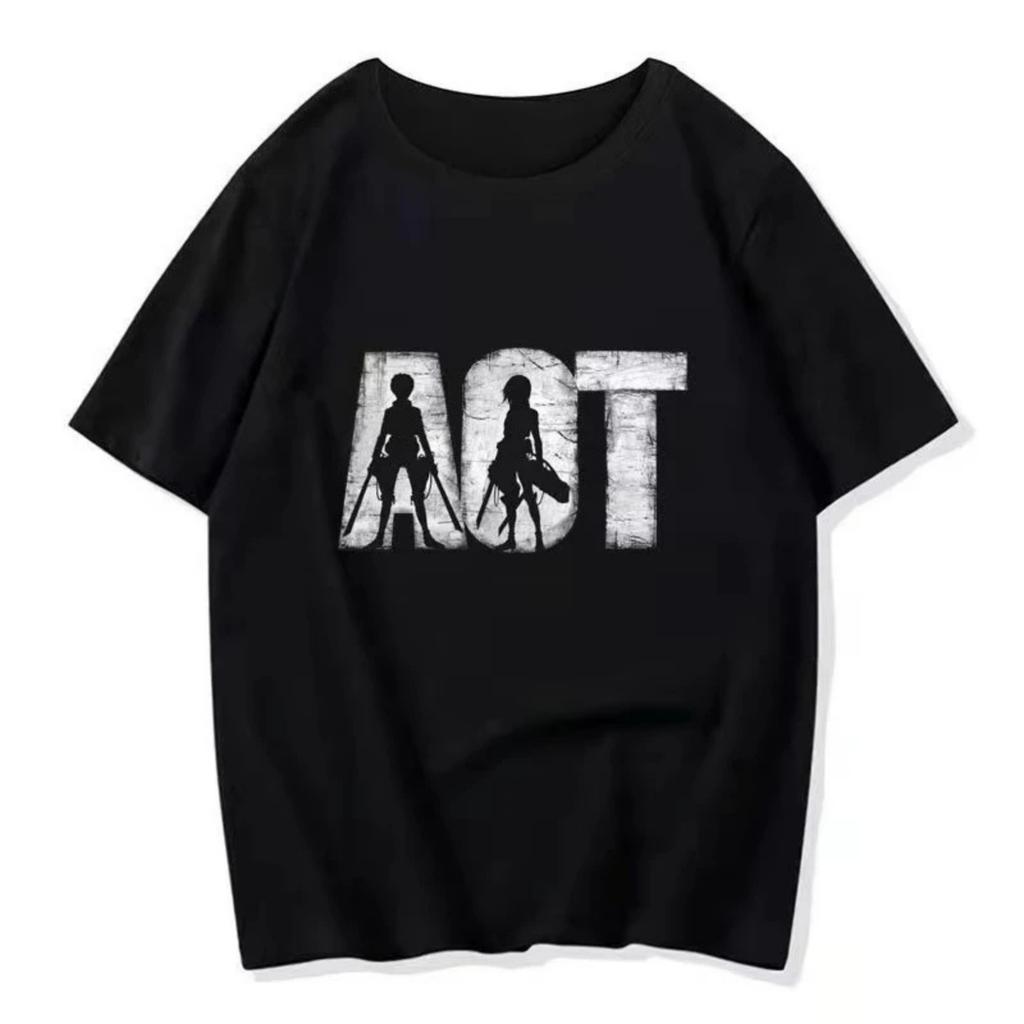 2025 summer new The Giant Attack on Titan Short-sleeved Men's and Women's Handsome European Printed T-shirt Tops