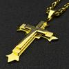 Simple Hip Hop Cross Pendant Necklace for Women Men Stainless Steel Gold Color Christian Punk Chain Amulet Jewelry Gift