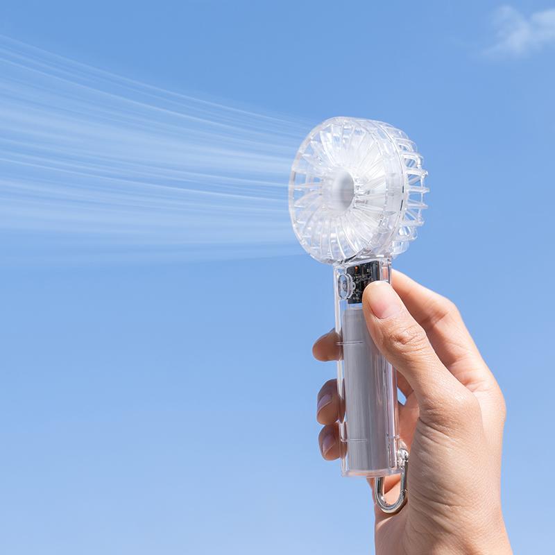 Transparent Handheld High-Speed Fan USB Student Outdoor Rechargeable Portable Adjustable Strong Wind Power Convenient Small Fans