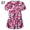 20Styles Casual Breathable Nurse Working Uniform Scrubs Blouse Short Sleeve T-shirt V-neck