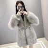 Tuscan Fur Coat Women's Medium and Long Collar Winter Locomotive Style Thickened Light Fashion Coat