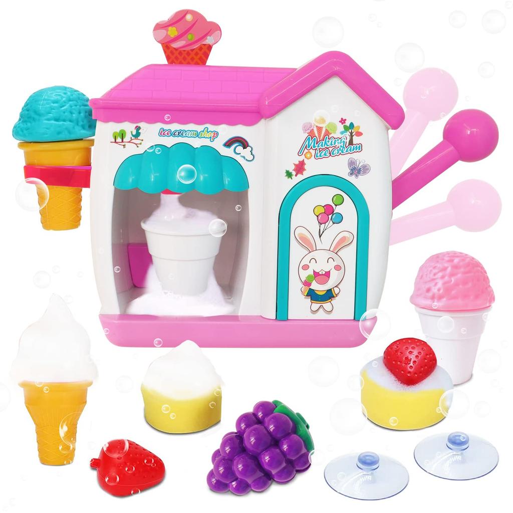 Bath Fluffy Water Ice Soft Serve Ice Cream Pretend Bubble Christmas Gift Mercs-X Toy, Bubbles, Play, Cream, Maker, Play, Making,