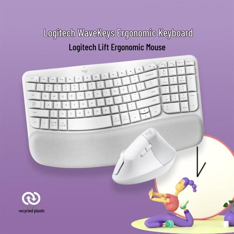 Logitech WAVE KEYS Ergonomic Bluetooth Wireless Keyboard