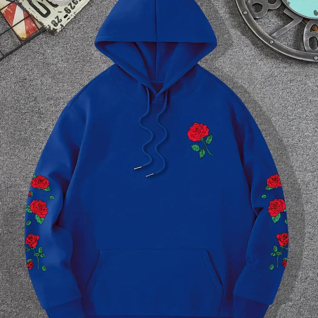 New Autumn And Winter Casual Men's Loose Fleece Warmth Hooded Sweatshirt Casual Multi-purpose 2D Top