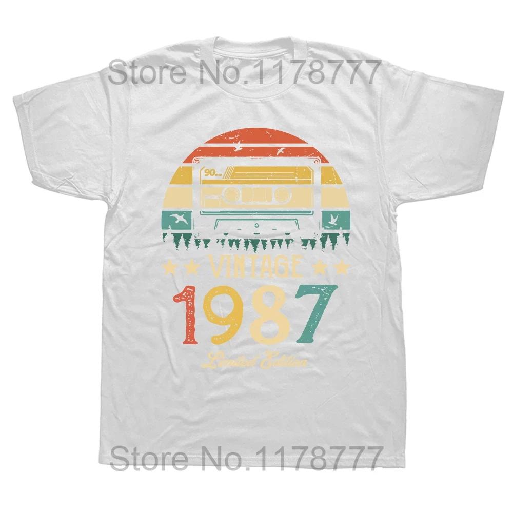 Lustige Legende Geboren 1987 37. Geburtstagsgeschenke 37 Jahre alt T-Shirt Tops Rundhals Kurzarm Mode T-Shirt Lässig Basic T-Shirts