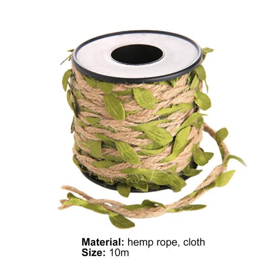 Künstliches Rankenseil, umweltfreundliches, verschleißfestes Hanfseil aus Stoff mit künstlichen Ranken, grünen Blättern, für Zuhause