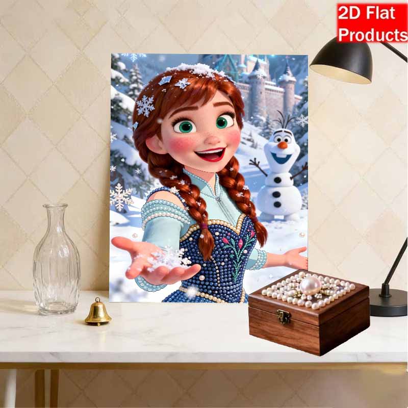 Disney DIY Pearl Painting Frozen Anna Decorative Painting Creative Ornaments Friends Gifts Desktop Furnishings Home Decoration