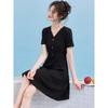 Chushen Women's Hepburn Style Short Sleeve Midi Dress
