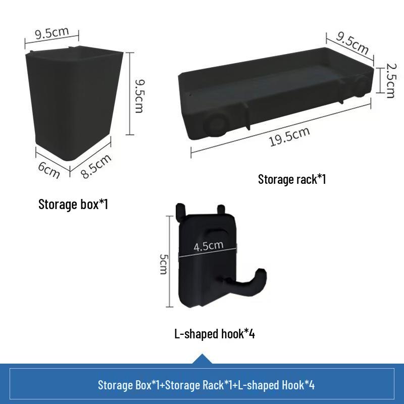 Wall-Mounted Stainless Steel Pegboard Organizer Shelf