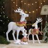 F26C Realistic White Reindeer Ornament Durable White Reindeer Figurine Ornament For Christmas Window And Table Display