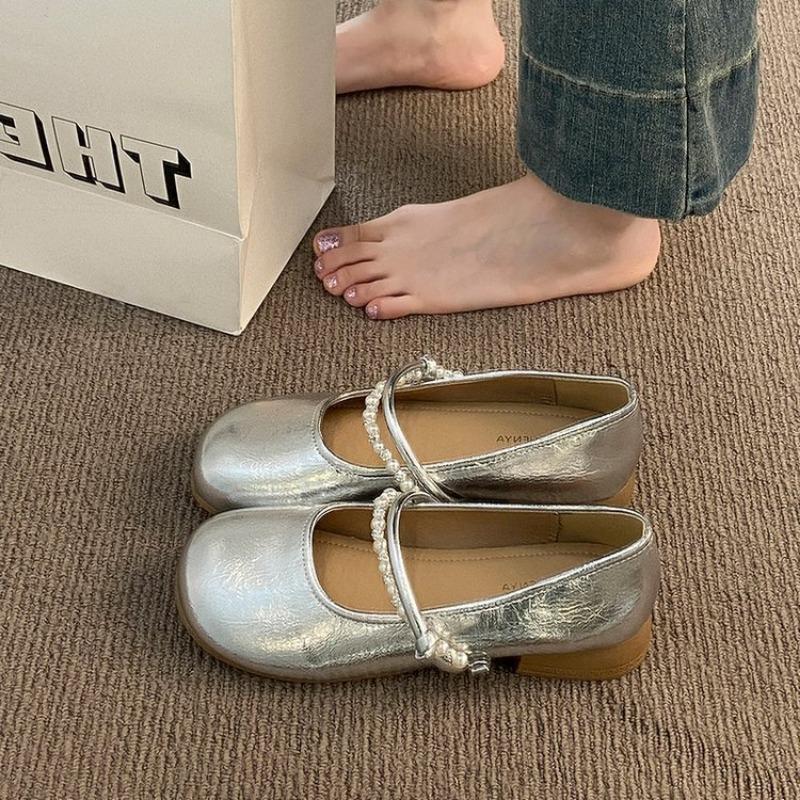 Low-heeled Mary Jane shoes women's new with skirt round head ballet shoes round head casual shoes