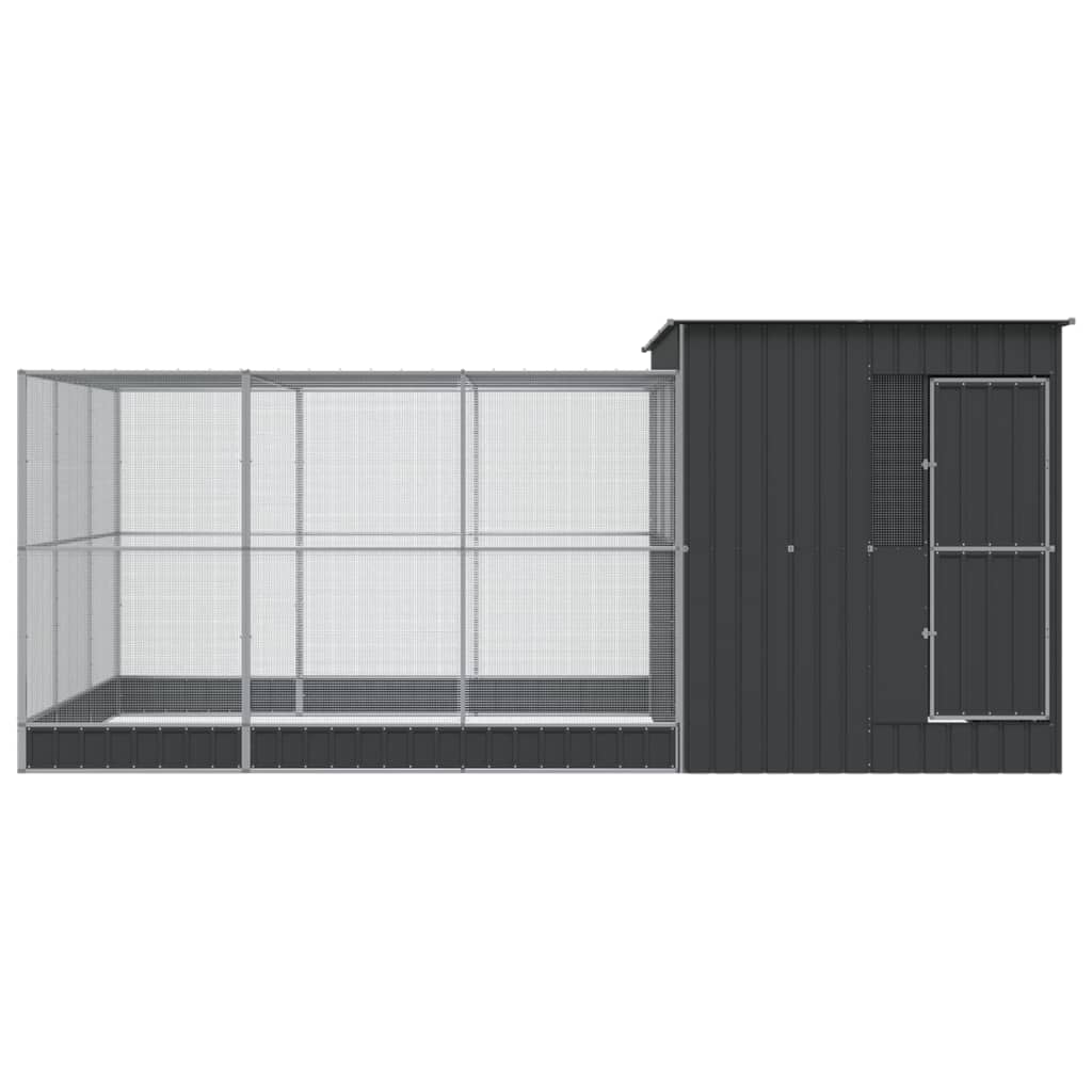 Vidaxl Aviary with Extension, Silver, 497X303X216 Cm, Steel