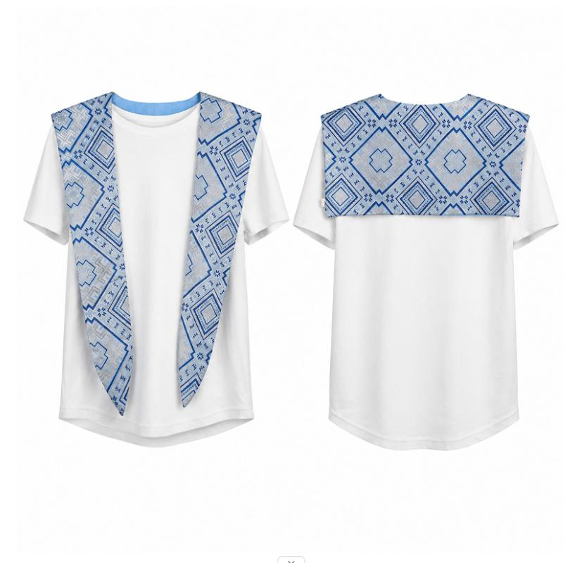 Ethnic Zhuang Brocade Woven Shoulder Cape, Decorative Shawl Collar for Daily Outfit Matching