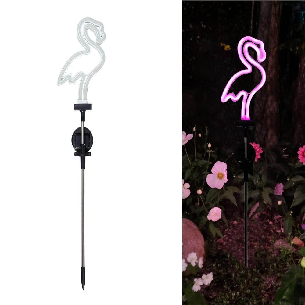Solar Neon Flamingo Lights Landscape Garden Decoration Outdoor Waterproof Yard Lamp Lawn Terrace Light Patio Walkway Light