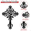 Metal Cross Wall Decor Art Flower Pattern Indoor Outdoor Hanging Decoration for