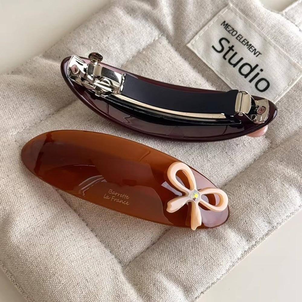 Acetate Sweet Bow Hairpins Large Barrettes Headdress Spring Clip Hair Clips  For Women Girls