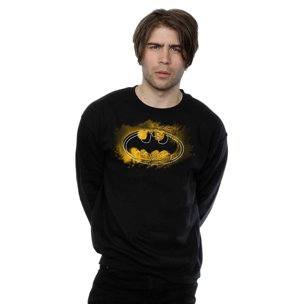 DC Comics Mens Batman Spray Logo Sweatshirt