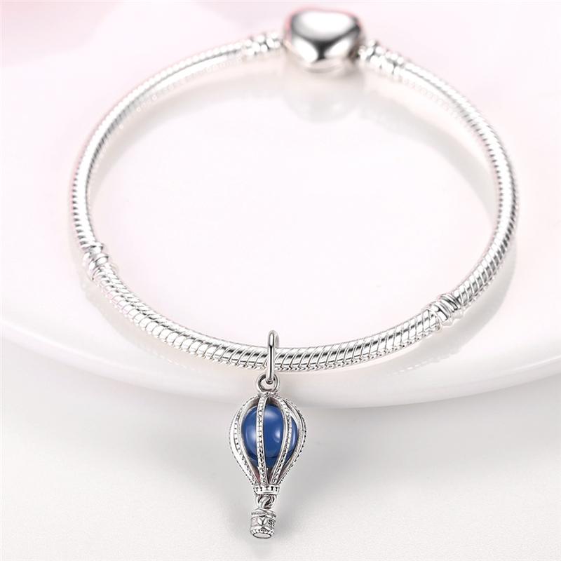 Breloque Charms Original Charms Fit Charmhub Bracelet Sterling Silver 925 Flamingo Balloon Cz Shape Pendant Silver 925 Jewelry