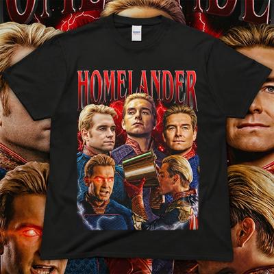 Vintage Homelander Unisex Cotton Tshirt The Boys Series Shirt 2026 Summer Casual Streetwear Retro Y2k Style Sportshirt