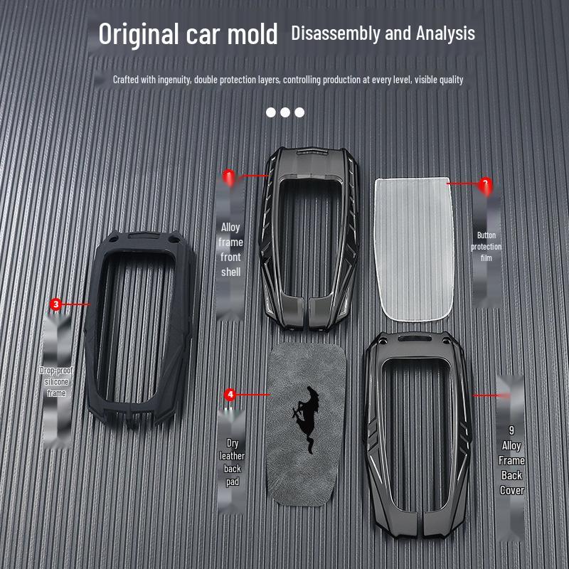 Estojo para Chaves e Óculos Cavalo Elétrico para Ford Mustang Cobra - Concha Protetora e Fivela Unissex
