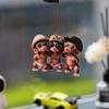 2D Affenförmiger Autoanhänger Hängender Schmuck mit Kette Realistisches Tier Rückspiegel Autodeko Lustiges Autozubehör