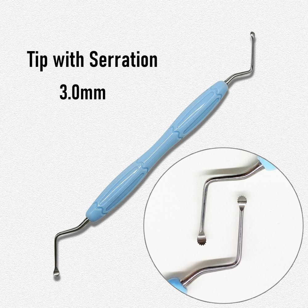 

Инструмент для дентальной имплантации Ложка-экскаватор для реставрации Ложка-экскаватор для дентальной имплантации Силиконовая ручка с двумя концами и пилообразным зубом 1 piece 3.0mm